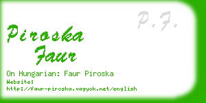 piroska faur business card